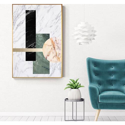 Abstract Marble Pattern Canvas Painting Tableaux Big Poster Print Orange Pink Wall Art for Living Room Cuadros Salon Decoracion
