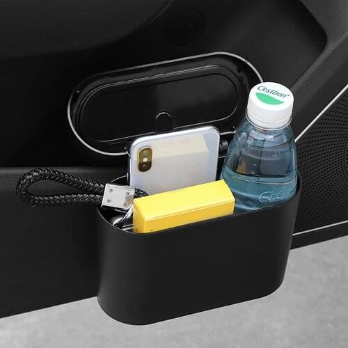 Car Trash Can with Lid Vehicle Trash Garbage Bin Automotive Interior Accessories Portable Hanging Mini Wastebasket Bin