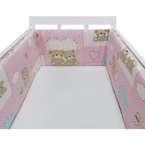 Baby Bed Crib Bumper U-Shaped Detachable Zipper Cotton Padded Baby Crib Rail Cover Protector Set Line bebe Cot Protector