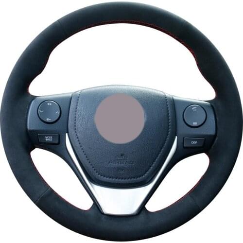 DIY Non-slip Durable Black Suede Car Steering Wheel Cover For Toyota Rav4 2013 -2017 Corolla 2014 -2017 Auris 2013 -2016 Scion I