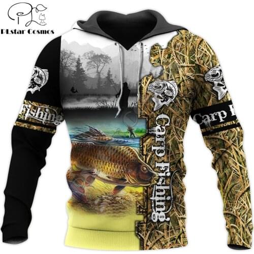 Carp Fishing Camo 3D All Over Printed Mens Autumn Hoodie Sweatshirt Unisex Streetwear Casual Zip Jacket Pullover KJ576