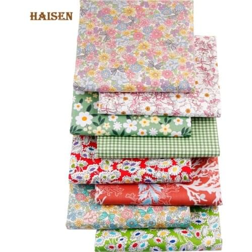 Haisen,8pcs/Lot,Dream Floral Series,Printed Twill Cotton Fabric,Patchwork Cloth For DIY Sewing Quilting Baby&Children Material