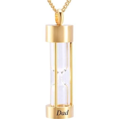 IJD9400 Funeral Gift to Holder Dad Ashes Hourglass Cremation Pendant Stainless Steel Memorial Locket Necklace Urn Jewelry