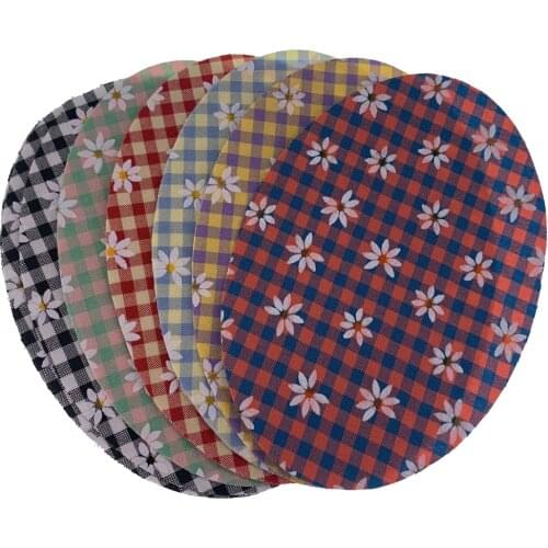 2Pcs Flower Cotton Fabric Patches Hotfix Motif Appliques Iron on Patches Repair Pants Knee For Sewing Clothing Accessory