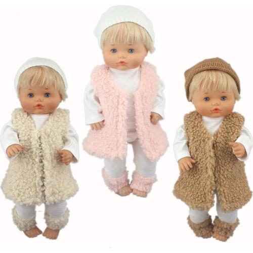 Three piece lamb wool set clothing Suit For 42 cm Nenuco Doll 17 Inches Baby Doll Clothes