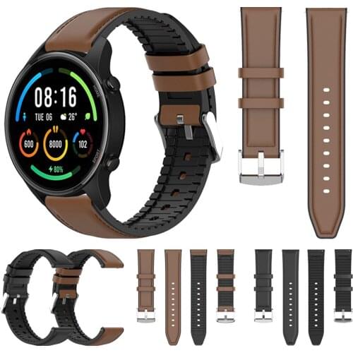 Leather Silicone Strap Band For Xiaomi Watch Color Sports Edition Global Watchband For Mi Watch Color Bracelet Sport Correa