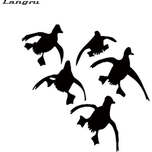 Langru Cute Flying Ducks Landing Hunting Car Styling Funny Car Sticker Waterfowl Graphic Vinyl Decal Jdm
