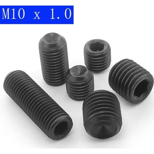 M10 x 1.0mm ( 10mm ) FINE PITCH GRUB screws socket SET screws CUP point HIGH TENSILE 12.9