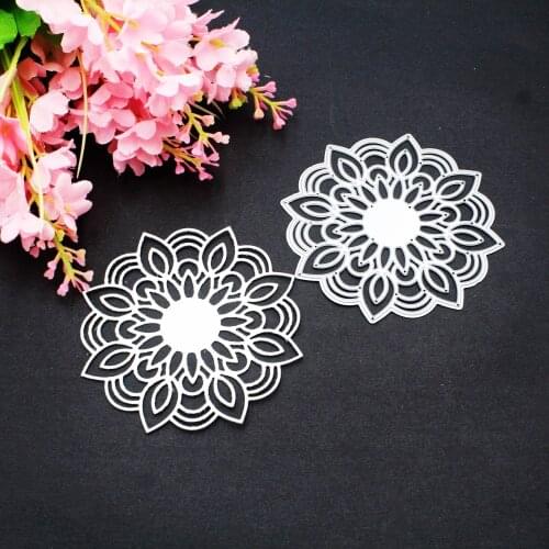 Mandala Flower Frame Metal Cutting Dies Decorative DIY Scrapbooking Steel Craft Die Embossing Paper Cards Album Stencils Dies