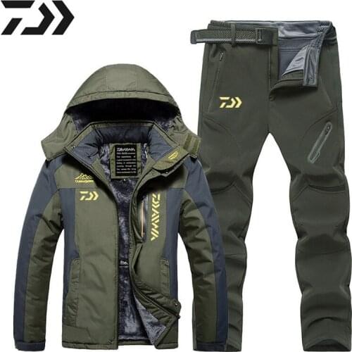 Men Suit for Fishing Jacket Waterproof Windproof Warm Thick Pants Fishing Shirt Sports Fishing Suit Winter Men Fishing Wear L-9X