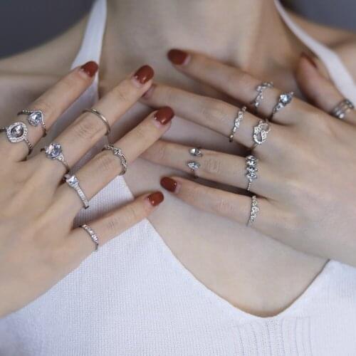 15 Pcs/set of Ring Set New Hot Sale Ladies Fashion Temperament Retro Punk Style Bohemian Joint Ring Jewelry Girl Banquet Gift
