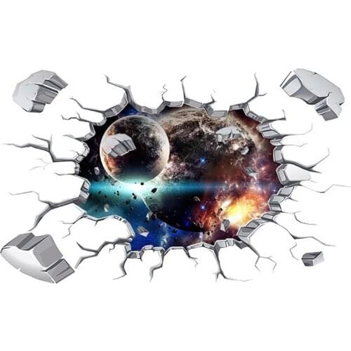 Hole 3D Planet Wall Stickers Home Room Living Room Wall Decoration Decal Floor Sticker Vinyl For Kids Wallpaper Sticker