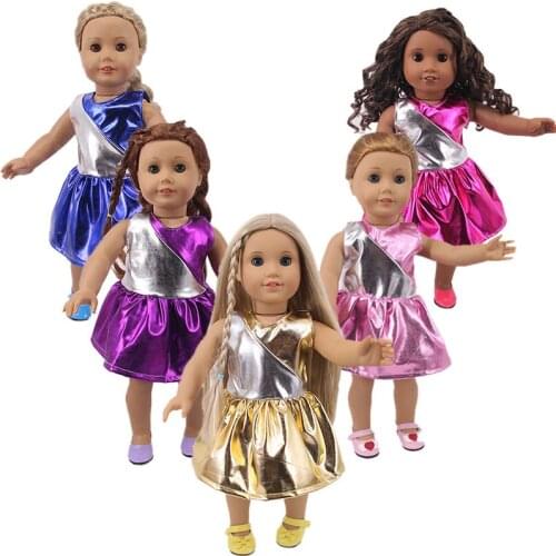 Baby Clothes,Five Shiny Dresses, Suitable For 43cm Bald Dolls And 18-inch American Dolls, Best Gifts For Children