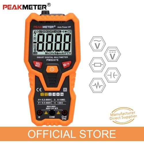 PEAKMETER PM8247S Smart AutoRange Professional Digital Multimeter Voltmeter with NCV Frequency Backlight