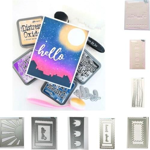 Tulip Scene Frame Hillside Car New Metal Cutting Dies Stamps Stencil For 2021 Scrapbook Diary Decoration Embossing Template DIY