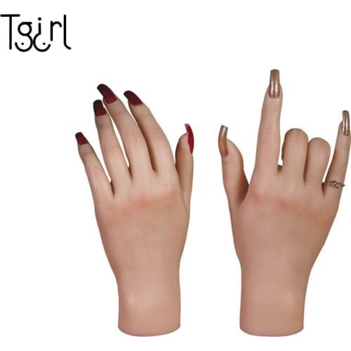 Sillicone Hand For Nail Art Upgraded Version 3D Adult Mannequin With Flexible Finger Adjustment Display Model Moveable Nails