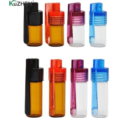 1 Pc 36mm/51mm Glass Material Bottle Glass Bottle Snuff Snorter Pill Case Random Color New Portable