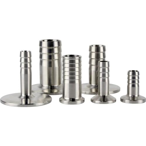 8 10 12 14 mm Hose Barb x 0.5" 1" 1.5" 2" Tri Clamp SUS304 Stainless Steel Sanitary Hosetail Fitting