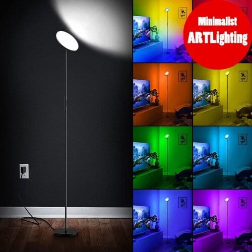 Modern Smart LED Corner Floor Lamp WiFi Torchiere Floor Light Work with Alexa Google Home Super Bright Dimmable Standing Lamp