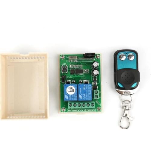 433MHZ Universal Wireless Remote Control Switch DC 12V 2CH RF Relay Receiver Electric Door Switch Motor Switch Curtain Switch