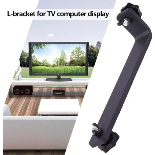 Universal 360 Degrees Rotation Aluminum Black L Shaped Bracket for Television Computer Displaying L-bracket Rack Shelf