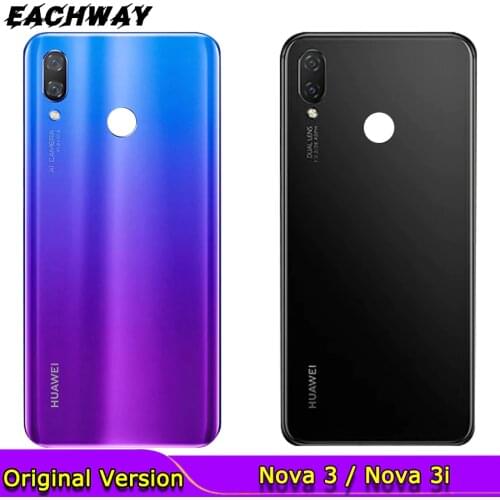 For Huawei Nova 3 Battery Cover Back Glass NOVA3 Rear Door Housing Case for Huawei Nova 3 Battery Cover PAR-LX1 PAR-LX9 Replace