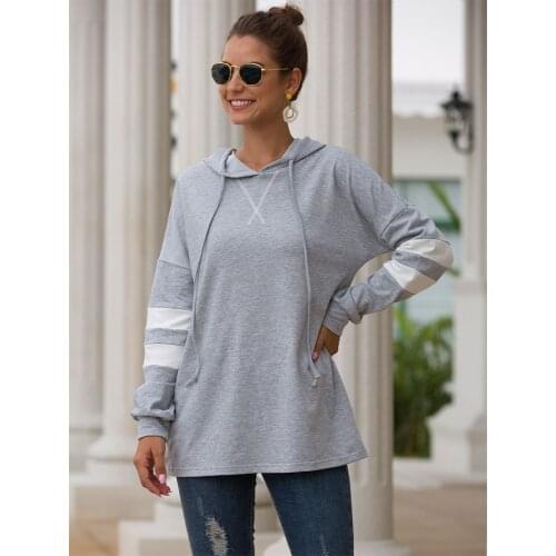 European and American sports and leisure womens wear long-sleeved loose-fitting colliding hoodies