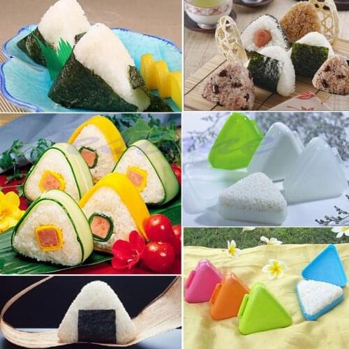 1Pcs Mini Triangle Sushi Mold Reuseable Triangle Sushi Mould Japan Style Onigiri Rice Ball Bento Press Tool Dessert Baking Mold