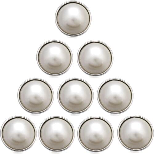 10pcs/lot White Resin Snap Button Jewelry Alloy Button Round 18mm 20mm Snap Buttons fit Snap Bracelet Bangles Snap Jewelry