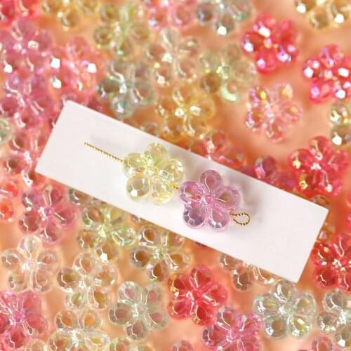 Shining large particles flower acrylic loose beads DIY necklace beaded material earrings jewelry accessories