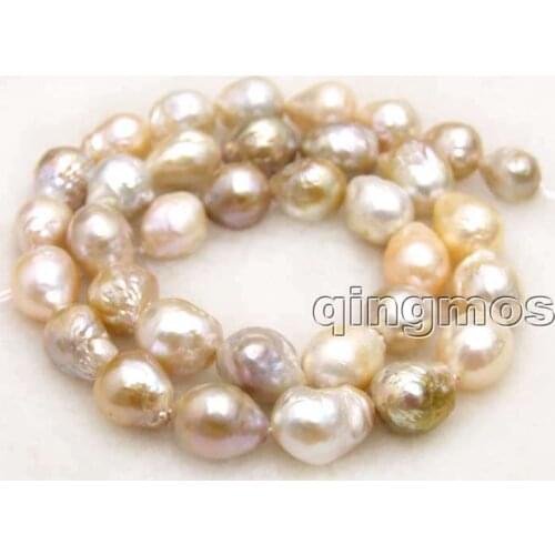 Big 9-10mm Multicolor Round Natural Edison PEARL Loose beads strands 14"-los749 Wholesale/retail Free shipping
