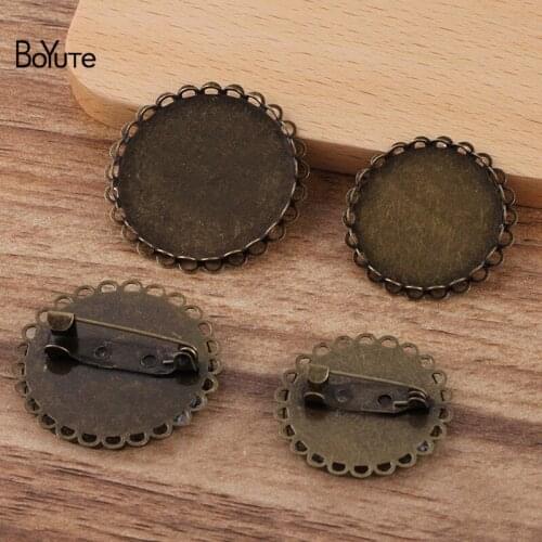 BoYuTe (20 Pieces/Lot) Fit 25MM 30MM Cabochon Blank Brooch Base Factory Supply Handmade Diy Brooch Pins Jewelry Accessories