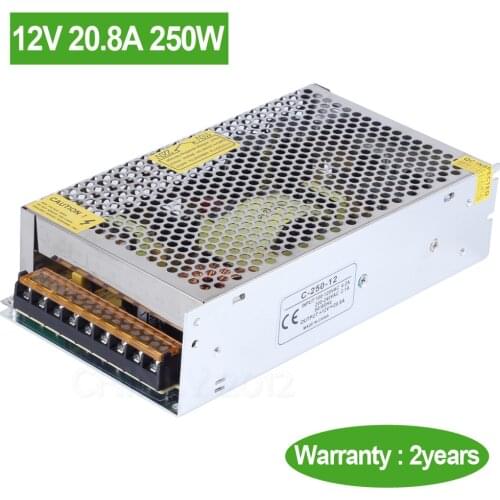 DC 12V 20.8A 250W AC 110V/220V input LED Switch Power Supply Driver transformer for LED Strip LED Module LED Lights