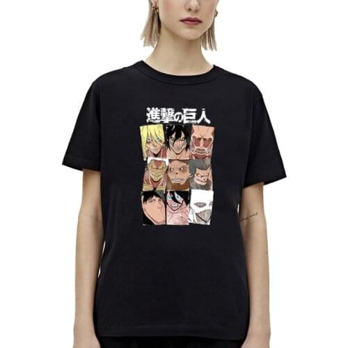 Hot Anime Attack On Titan Nine Titan Patterned T-Shirt Cool Casual O-neck Short Sleeve Tees Harajuku Unisex