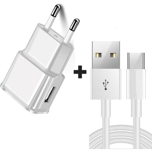 For Xiaomi Redmi Note 7 For Galaxy A51 A70 A50 A30 S10 Fast Charging Data Cable Huawei P30 P20 Mate20 USB Type-C EU Plug Charger