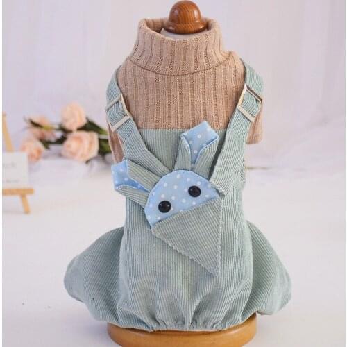 Corduroy Straps Pet Dogs Clothes Jumpsuit Cotton Spring Autumn Thin Four Legs Dog Clothing For Small Dogs Casual Cat Costumes