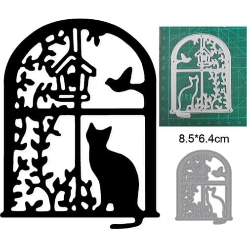 The cat by the window Ghost witch Halloween bat 2021 New Metal Mold Scrapbook Making Greeting Cards DIY Art Paper Cutting