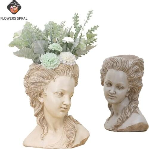 Goddess Head Resin Planting Pots, Creative Home Art Ornaments, Desktop Decorations, New Home Decoration Gifts, Creative Gifts
