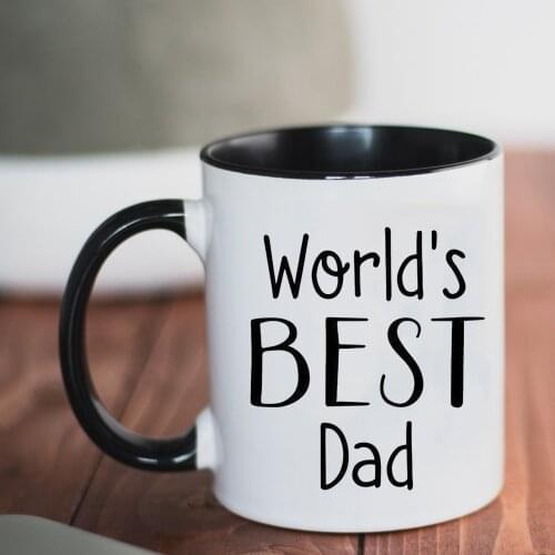 Worlds Best Dad Coffee Mug 350ml Creative Beer Mugs Father Papa Birthday Gift Tea Cup Drop Shipping Mug