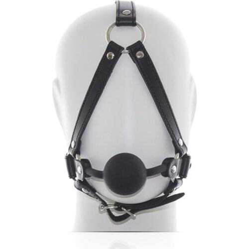 Open Mouth Gag Silicone Gag Head Harness PU Leather Erotic Toy Adult Game BDSM Bondage Restraint Fetish Sex Products for Couples