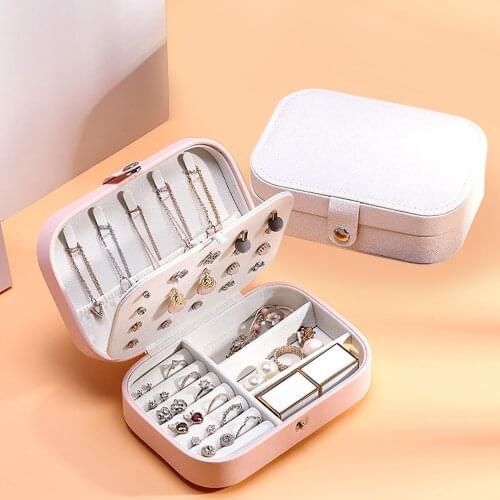 Portable Leather Multi-Function Jewelry Storage Box Earrings Ring Jewelry Display Organizer Organizador