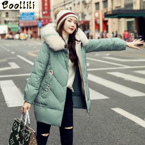Boollili White Duck Down Jacket Women Clothes 2020 Winter Coat Women Korean Fox Fur Collar Puffer Jacket Women Warm Parka