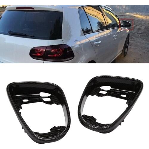 Car Side Mirror Frame, for Golf 6 MK6 GT-I R20 GTD Side Wing Mirror Housing Replacement Trim, Carbon Fiber