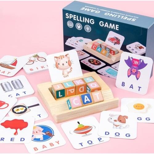 Spelling Games for Kids Ages 2 - 4 - 6 - Alphabet Math Learning Games Wooden