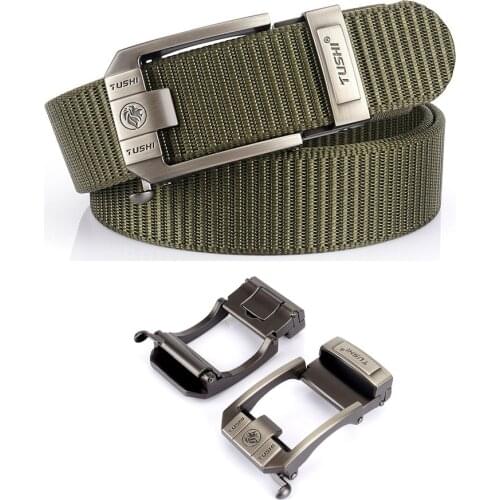 Mens Belt Leisure Belt Tactical Belt For Outdoor Hunting Fishing Alloy Buckle Male Waistband Quick Release Nylon Elastic
