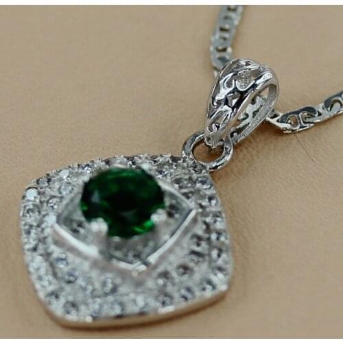 SHUNXUNZE jewellery christmas Wedding pendants for Noble Generous women dropshipping Peridot Cubic Zirconia Rhodium Plated R3113