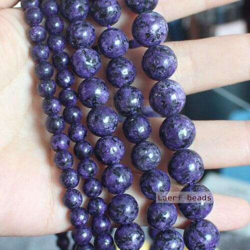 Dark Purple Stone 6-12mm Round Loose Beads ,For DIY Jewelry Making