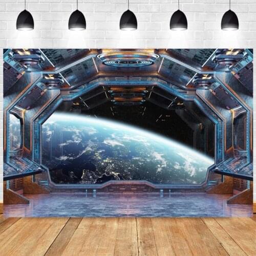 Universex Space Station Photo Backdrop Kids Happy Birthday Party Photozone Adventure Photography Background Decoration Banner