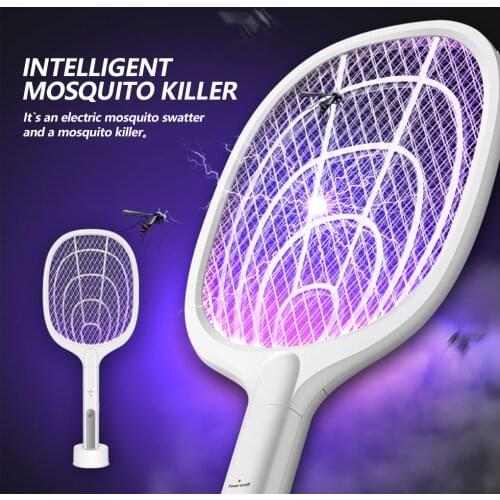 2021 Hot Sale Electric Mosquito Killer 2 In 1Fly Racket Rechargeable Bug Bat Electric Portable Pest Insect Control Device