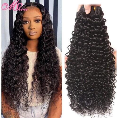 Mshere Deep Wave Bundles Brazilian Curly Hair Bundles Human Hair Extensions tissage 1/3/4 pcs Remy Hair Weave Bundles 28 30 inch